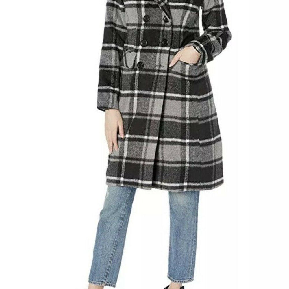Urban Republic Black Grey Plaid Cozy Long Jacket S